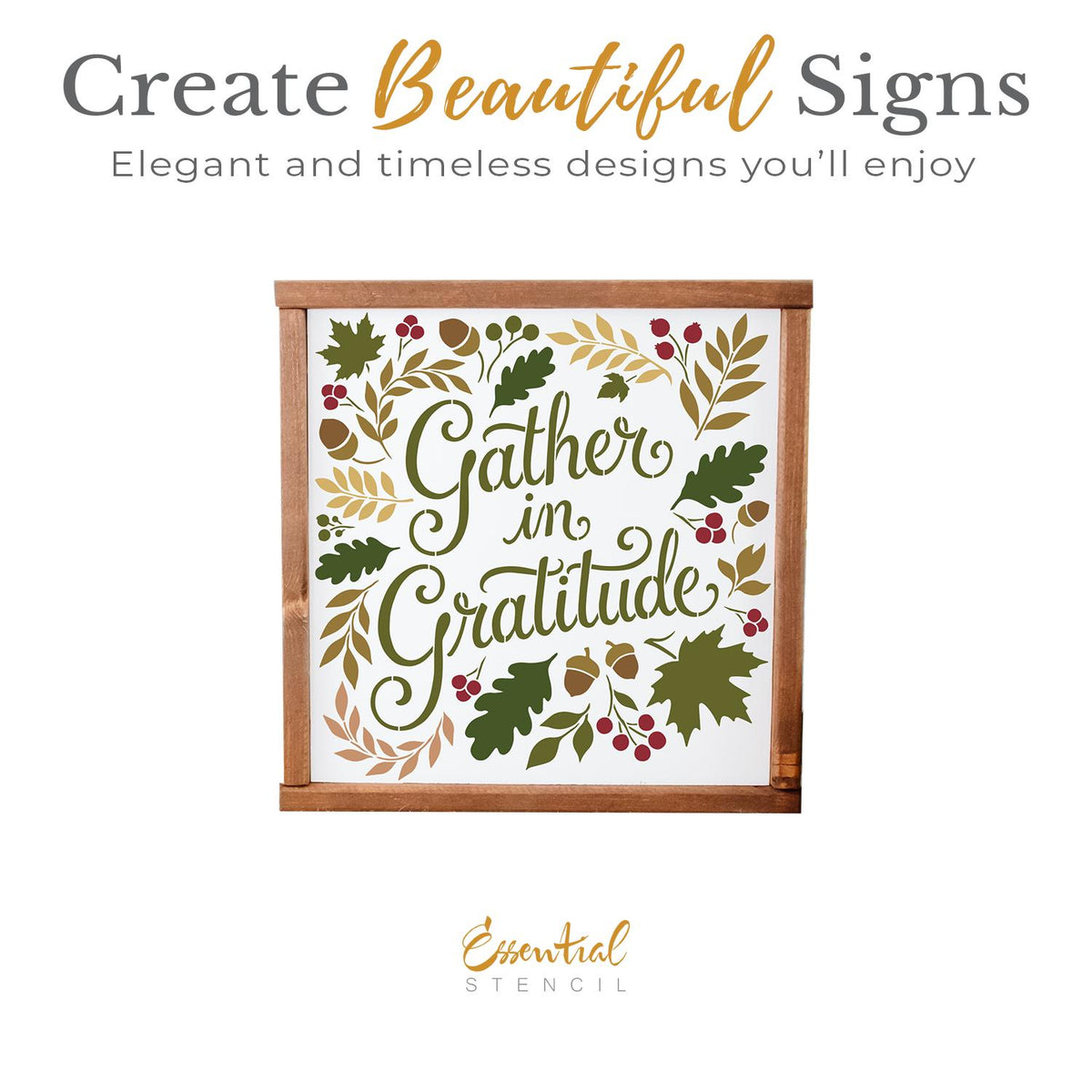 Gather in Gratitude Stencil-Fall-Essential Stencil