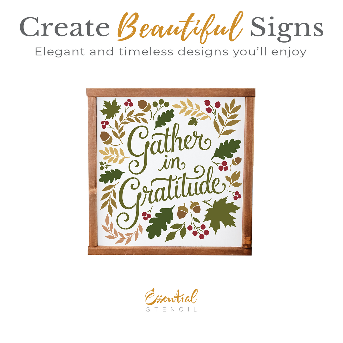Gather in Gratitude Stencil
