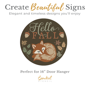 Hello Fall Fox Door Hanger