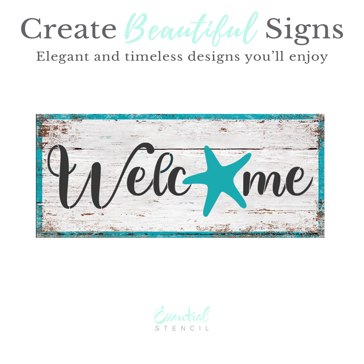 Customizable Coastal Welcome Stencil Set-Summer-Essential Stencil