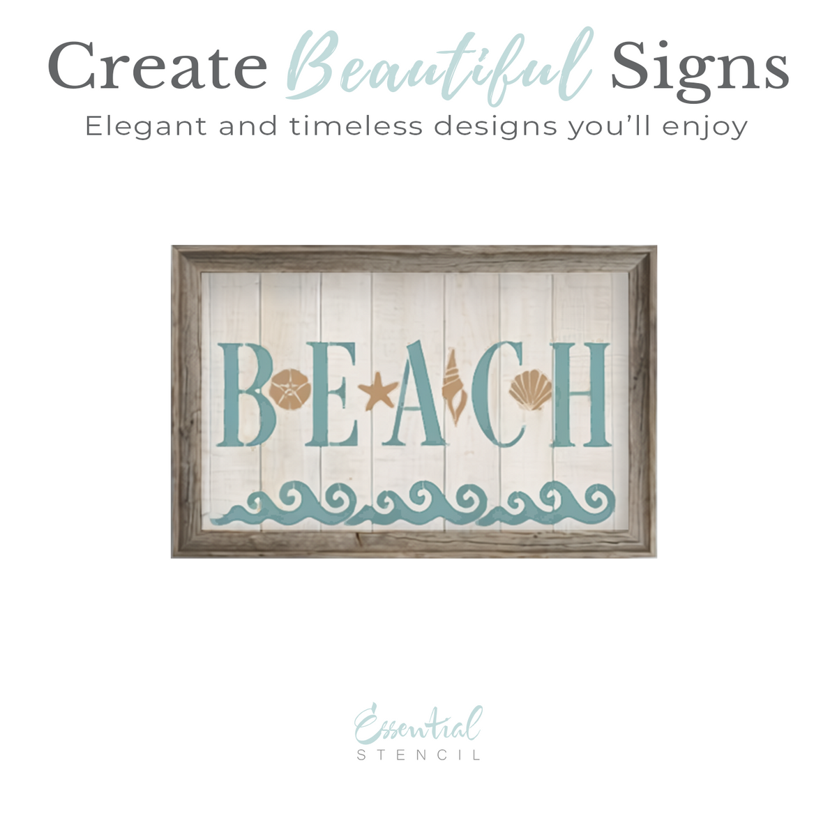 B E A C H-Coastal-Essential Stencil