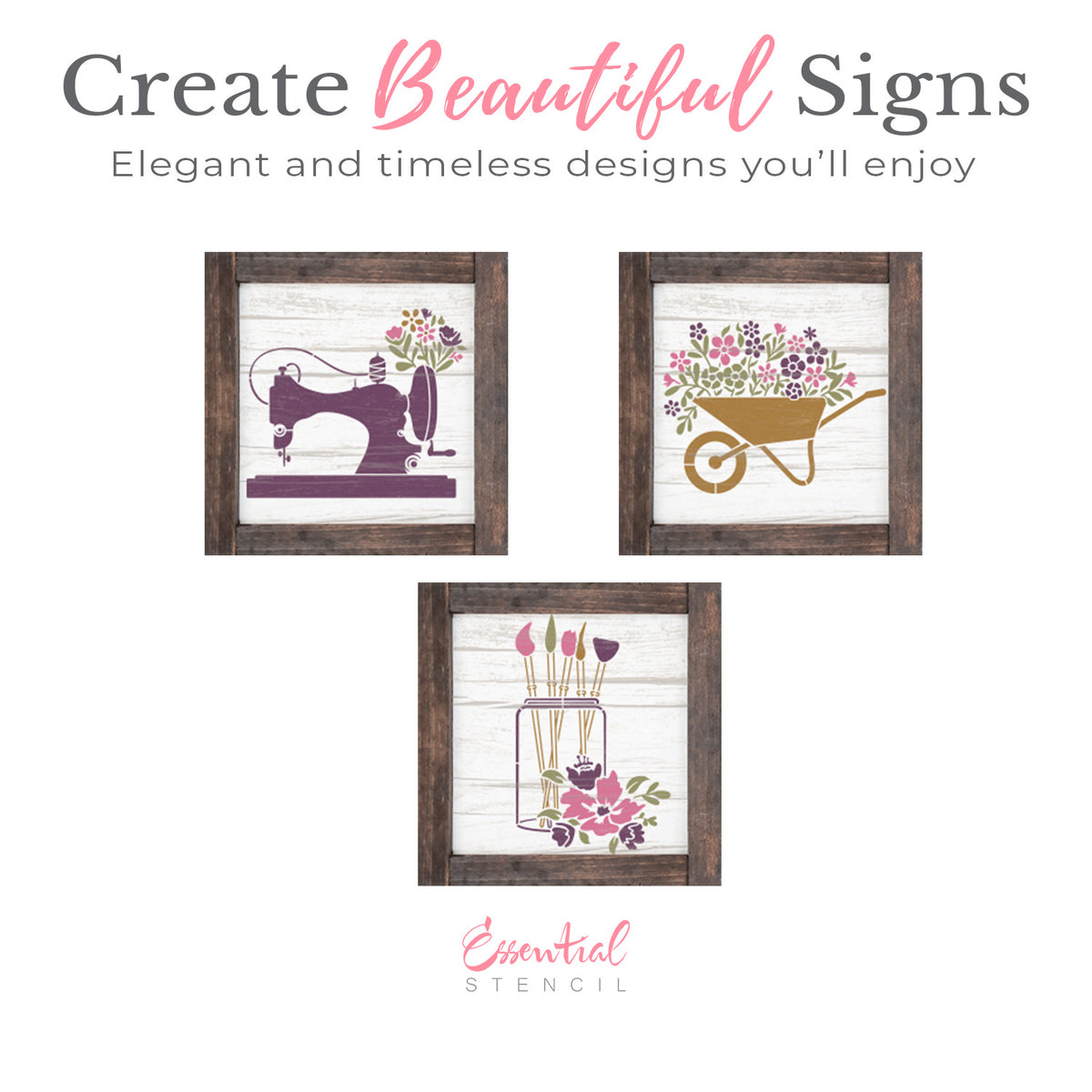 Vintage Hobbies Stencil 3pk-Mother's Day-Essential Stencil