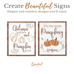 Pumpkiny Season Sign Stencil (2 pack)-Fall-Essential Stencil