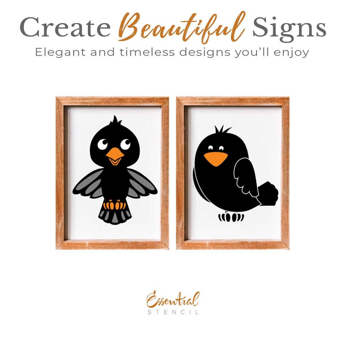 Cute Crows Stencil Set-Fall-Essential Stencil