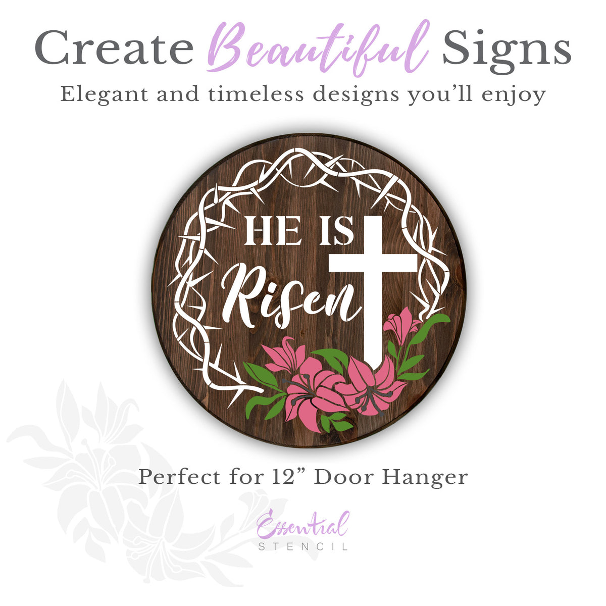 He is Risen Door Hanger Stencil-Easter-Essential Stencil