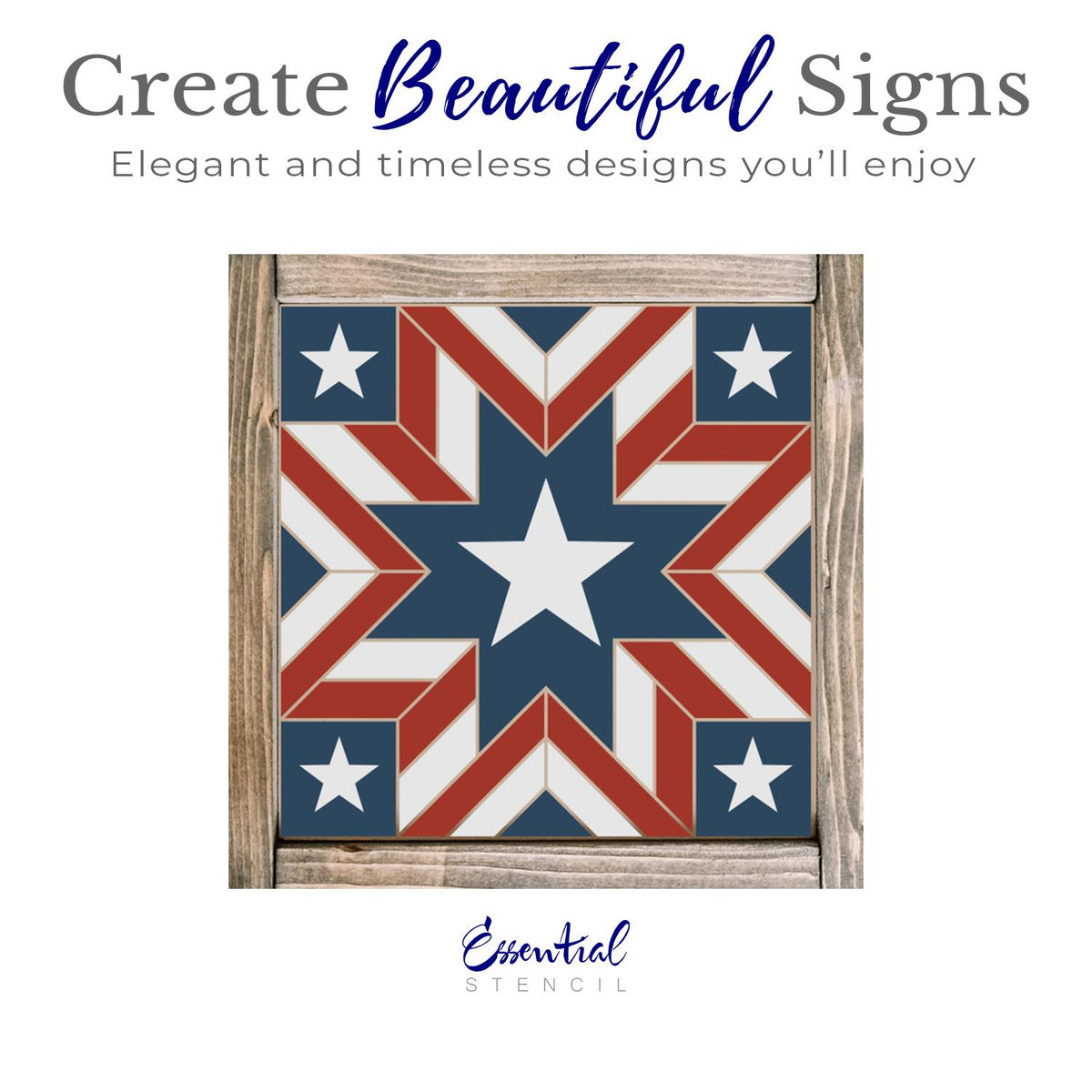 Layering Patriotic Barn Quilt (3pk)-Patriotic-Essential Stencil