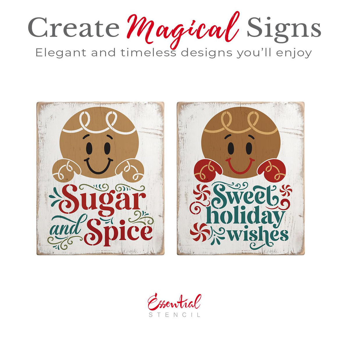 Sugar & Spice Gingerbread Stencil Set-Christmas-Essential Stencil