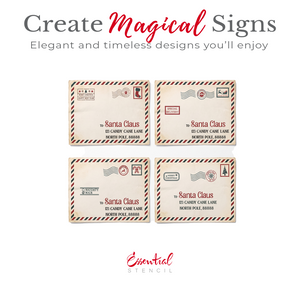Christmas Postage to Santa Stencil