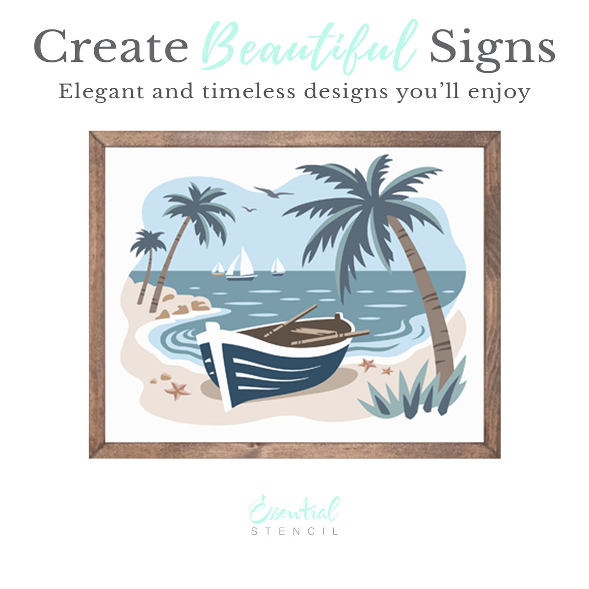Coastal Scene Layering Stencil-Summer-Essential Stencil