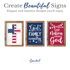God Family Country Stencil Set (3 Pack)-Patriotic-Essential Stencil