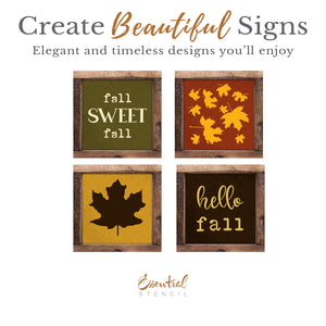 Maple Autumn Greetings Mini Stencil 4pk-Fall-Essential Stencil