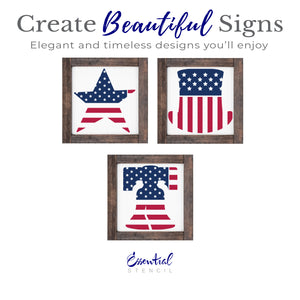 Patriotic Silhouettes Stencil Set (6pc)-Patriotic-Essential Stencil