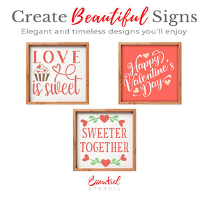 Love is Sweet Mini Stencil 3pk-Valentine-Essential Stencil