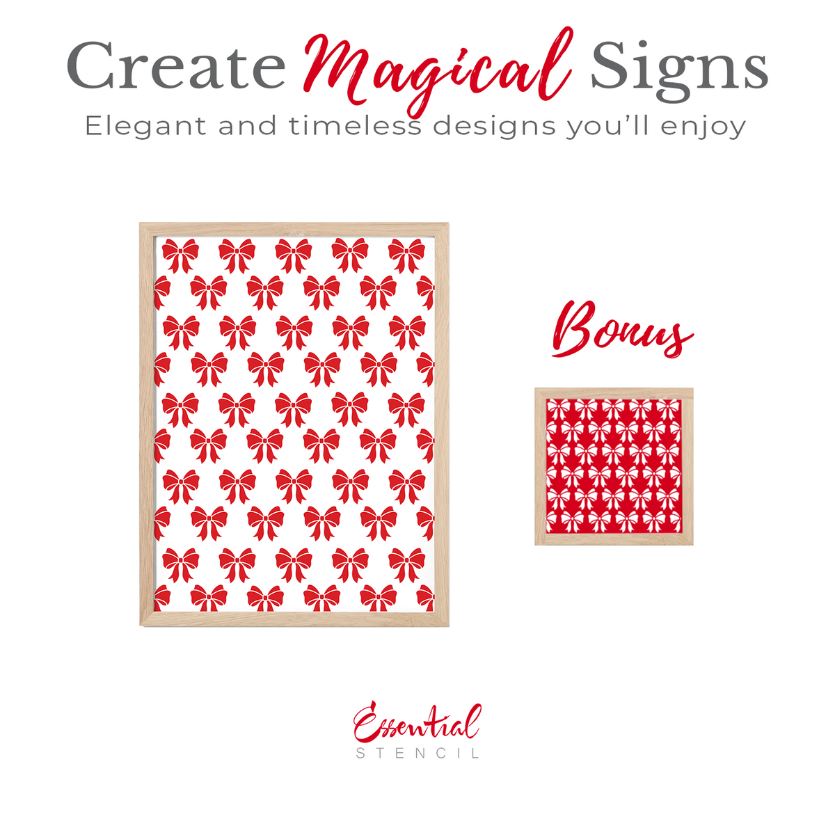 Christmas Bow Pattern Stencil