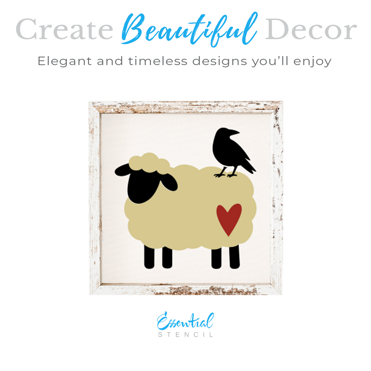 Primitive Crows 12x12 Stencil-Fall-Essential Stencil