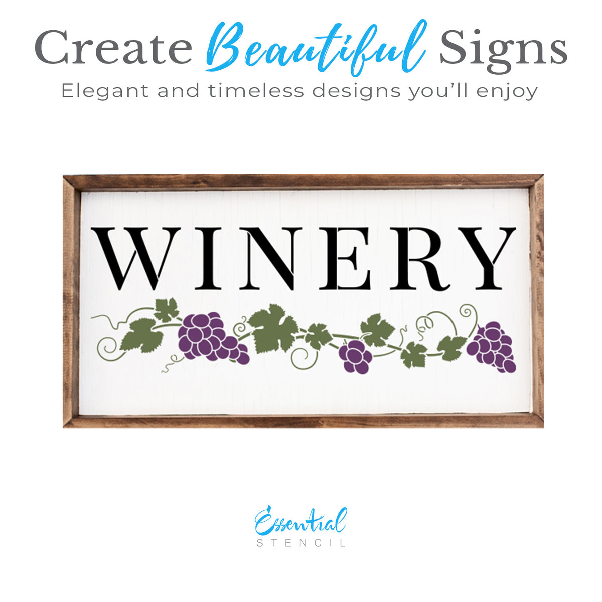 Winery 16"x7" Stencil Set-Essential Stencil