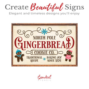 Gingerbread Bakeshop Stencil 16X10 Stencil-Christmas-Essential Stencil