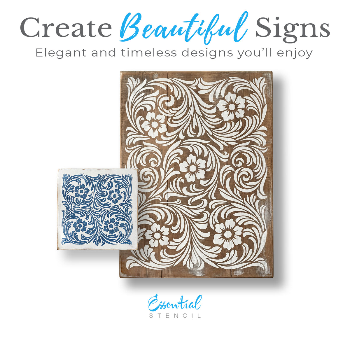 Tooled Leather Pattern + bonus-Home-Essential Stencil