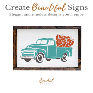 Tailgate Season Vintage Truck Stencil (Free Gift $90+)-Fall-Essential Stencil