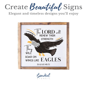 Patriotic Eagle and Flag, Isaiah 40:31 Stencil-Patriotic-Essential Stencil