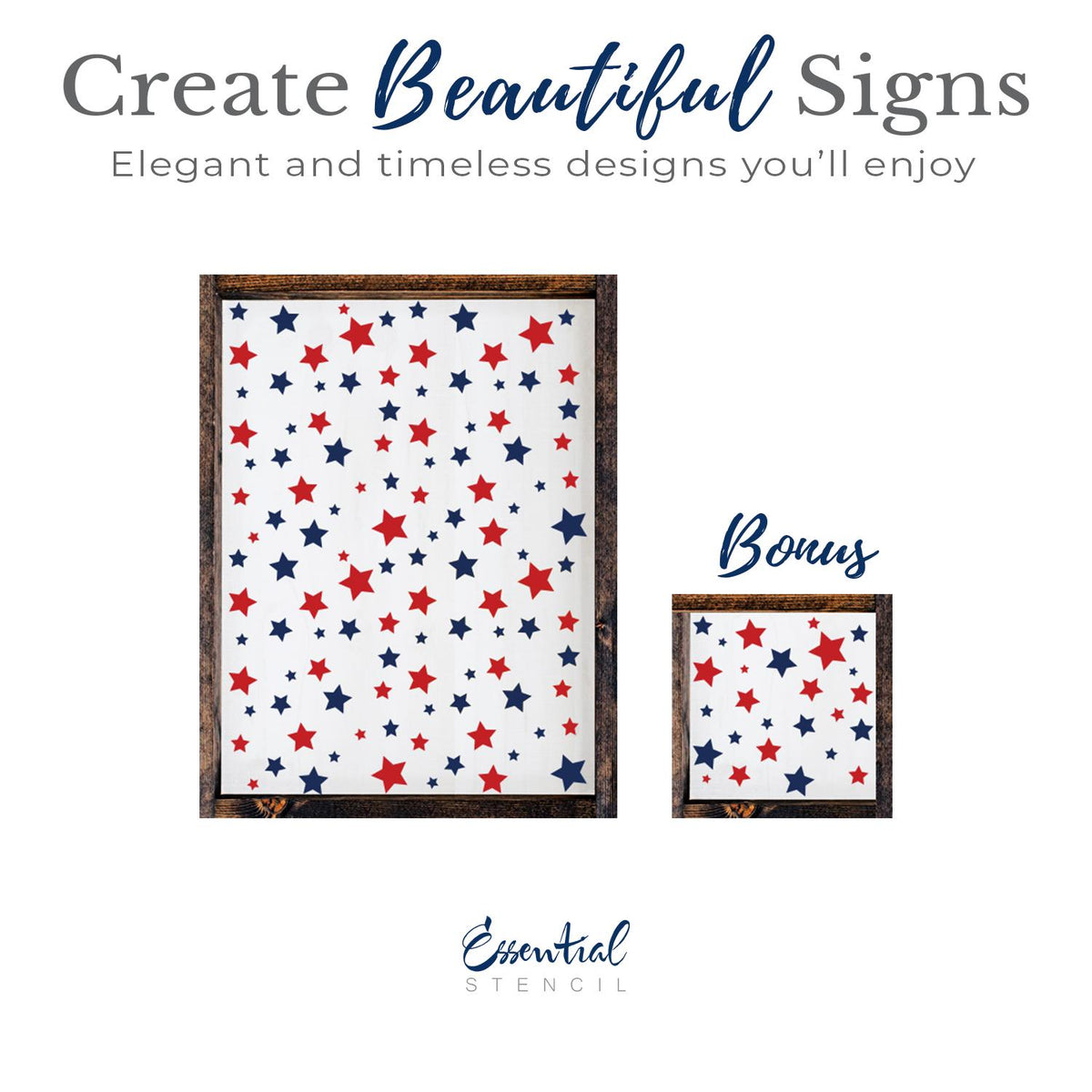 Star Pattern + bonus-Patriotic-Essential Stencil
