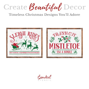 Sleigh Rides + Mistletoe Stencil Set (2pk)-Christmas-Essential Stencil