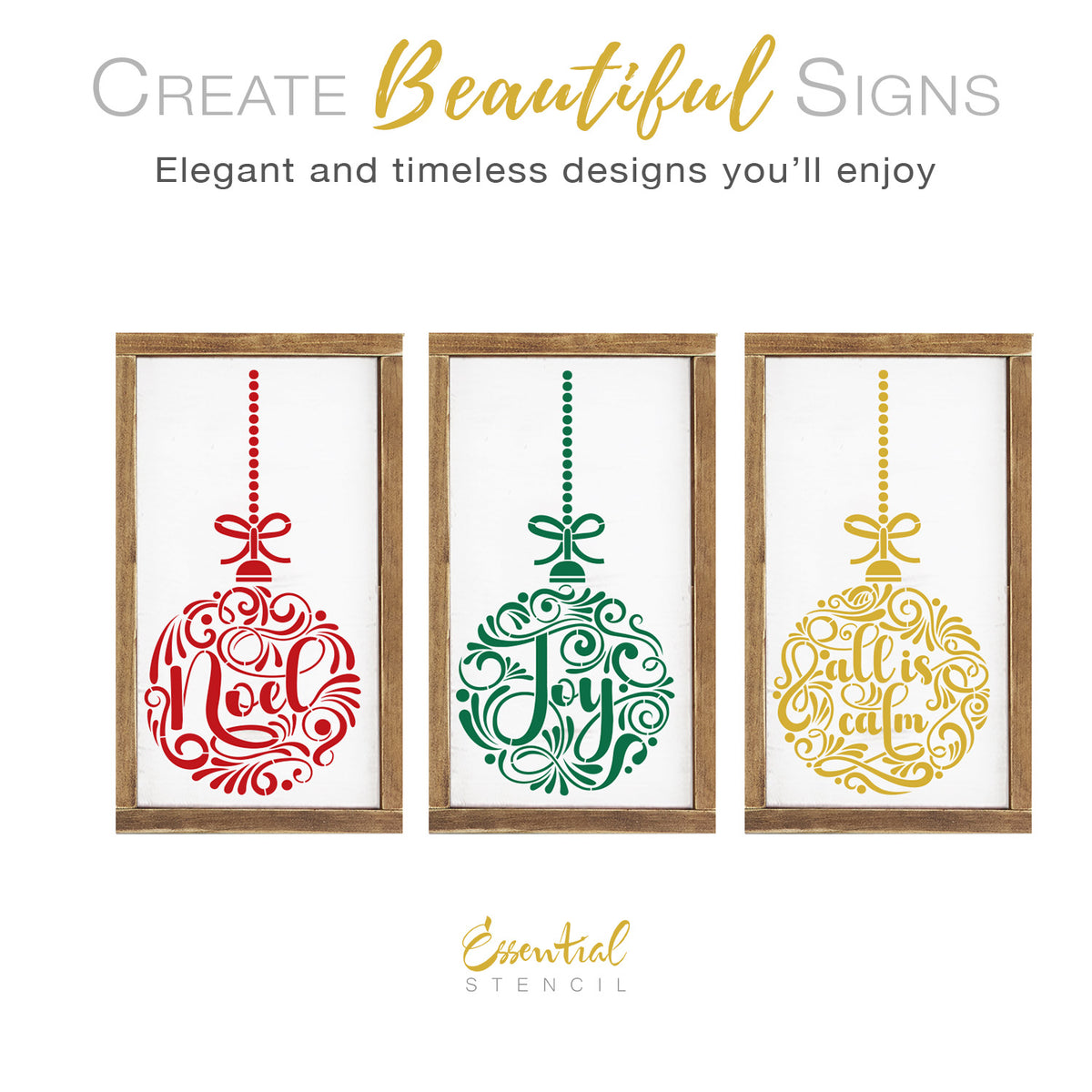 Ornate Ornaments Mini Stencils (3 pack)-Christmas-Essential Stencil
