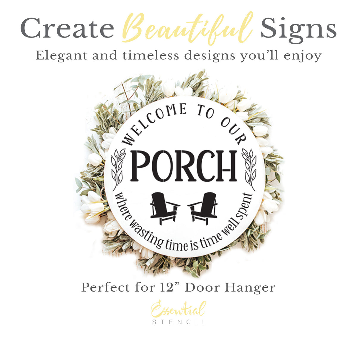 Welcome to our Porch Door Hanger Stencil-Summer-Essential Stencil