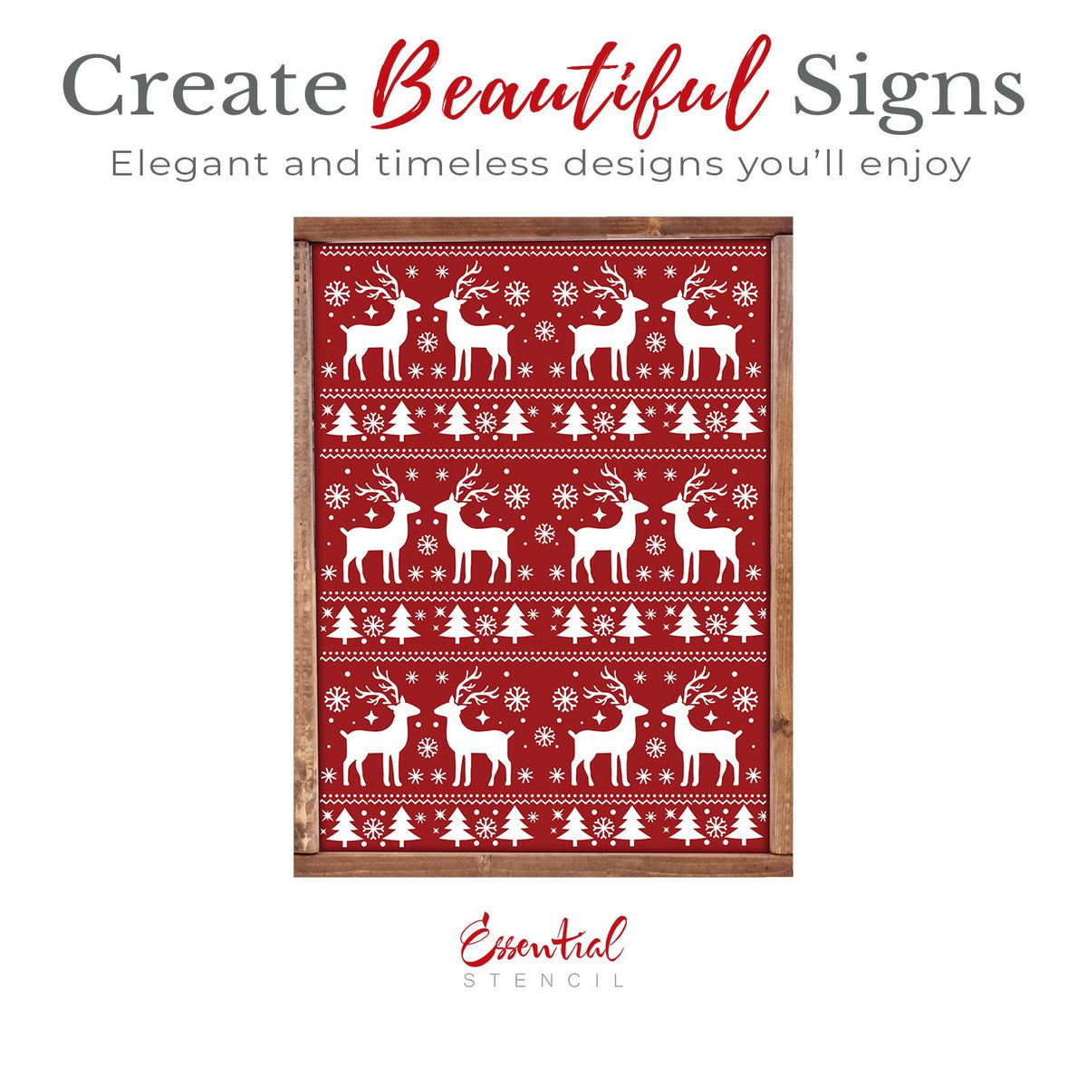 Nordic Christmas Pattern Stencil-Christmas-Essential Stencil