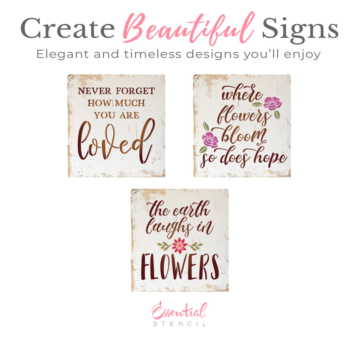 Sentimental Mini Sign Stencil (3pk)-Mother's Day-Essential Stencil