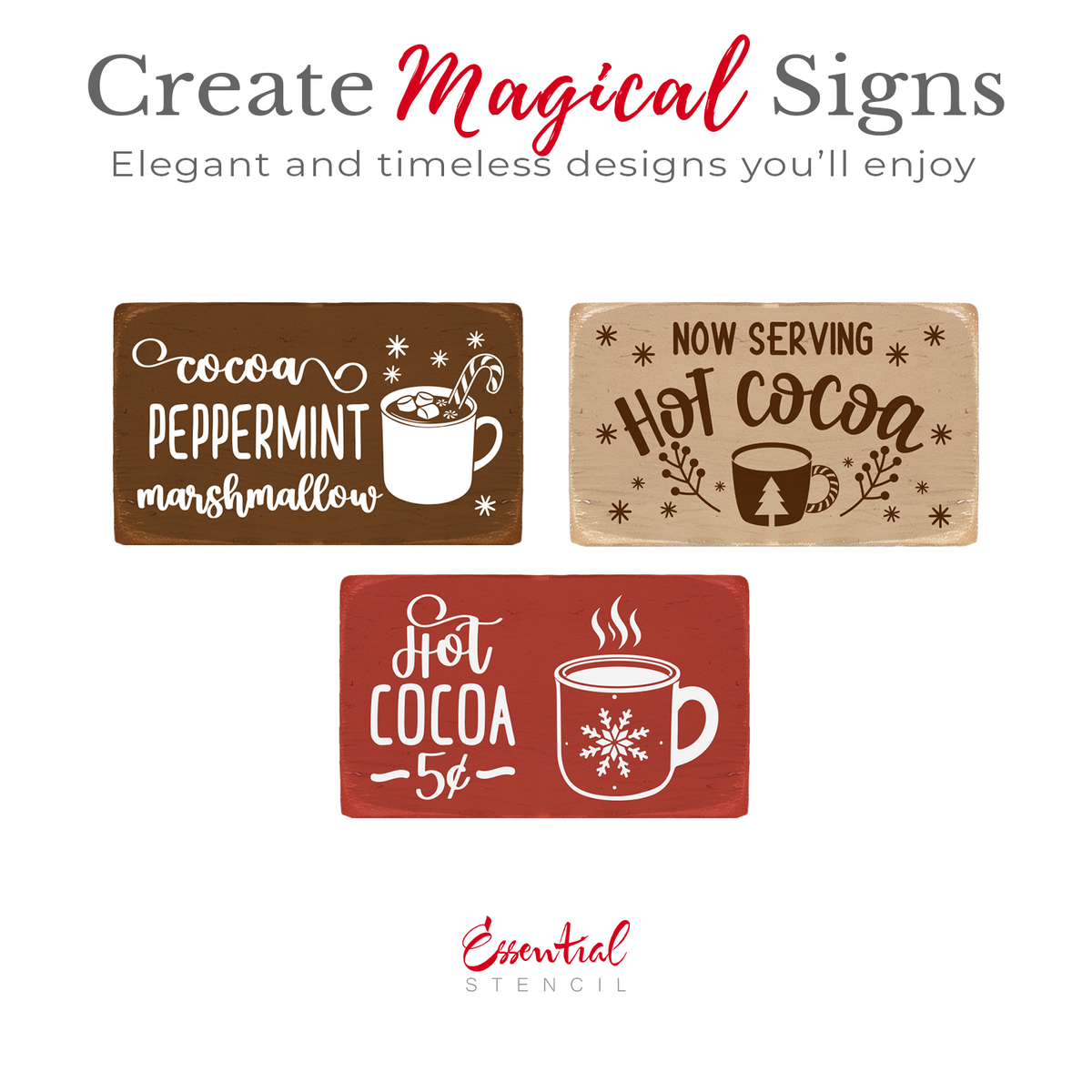 Hot Cocoa Christmas Stencil Set