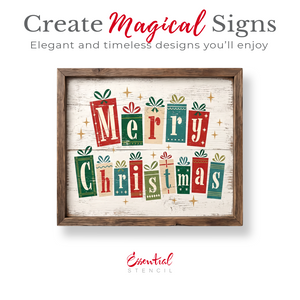 Mid-Century Merry Christmas Stencil
