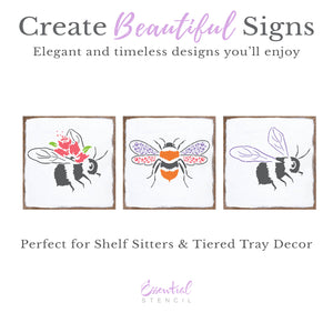 Flower Bees Mini Stencils (FREE GIFT $50+)-free_gift-Essential Stencil