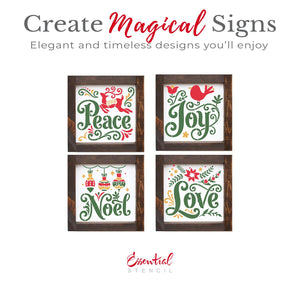 Peace Joy Noel Love Stencil Set-Christmas-Essential Stencil