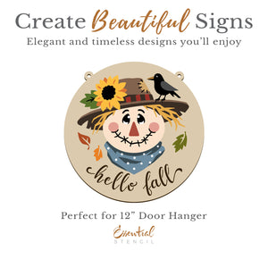 Scarecrow Door Hanger Stencil-Fall-Essential Stencil