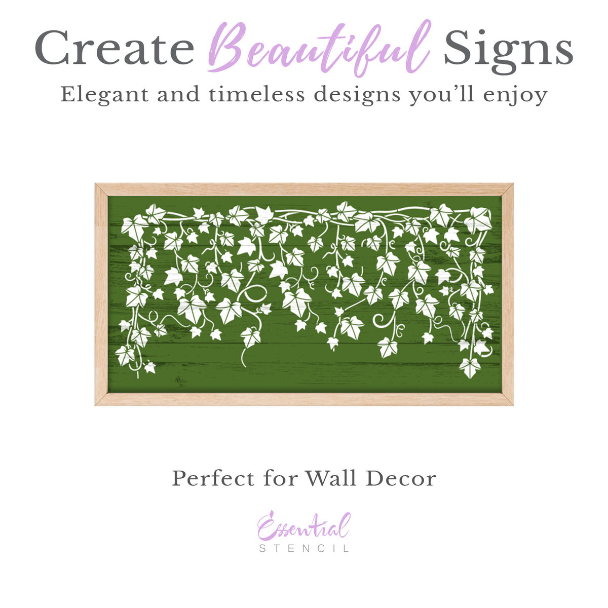 Ivy Vine 16x8 Sign Stencil-Spring-Essential Stencil
