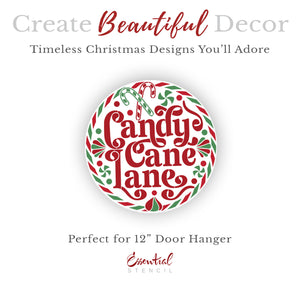 Candy Cane Lane Door Hanger Stencil-Christmas-Essential Stencil