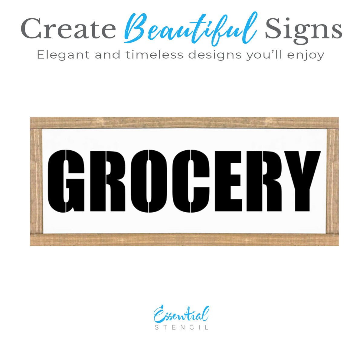 Grocery 16"x5" Stencil Set-Essential Stencil
