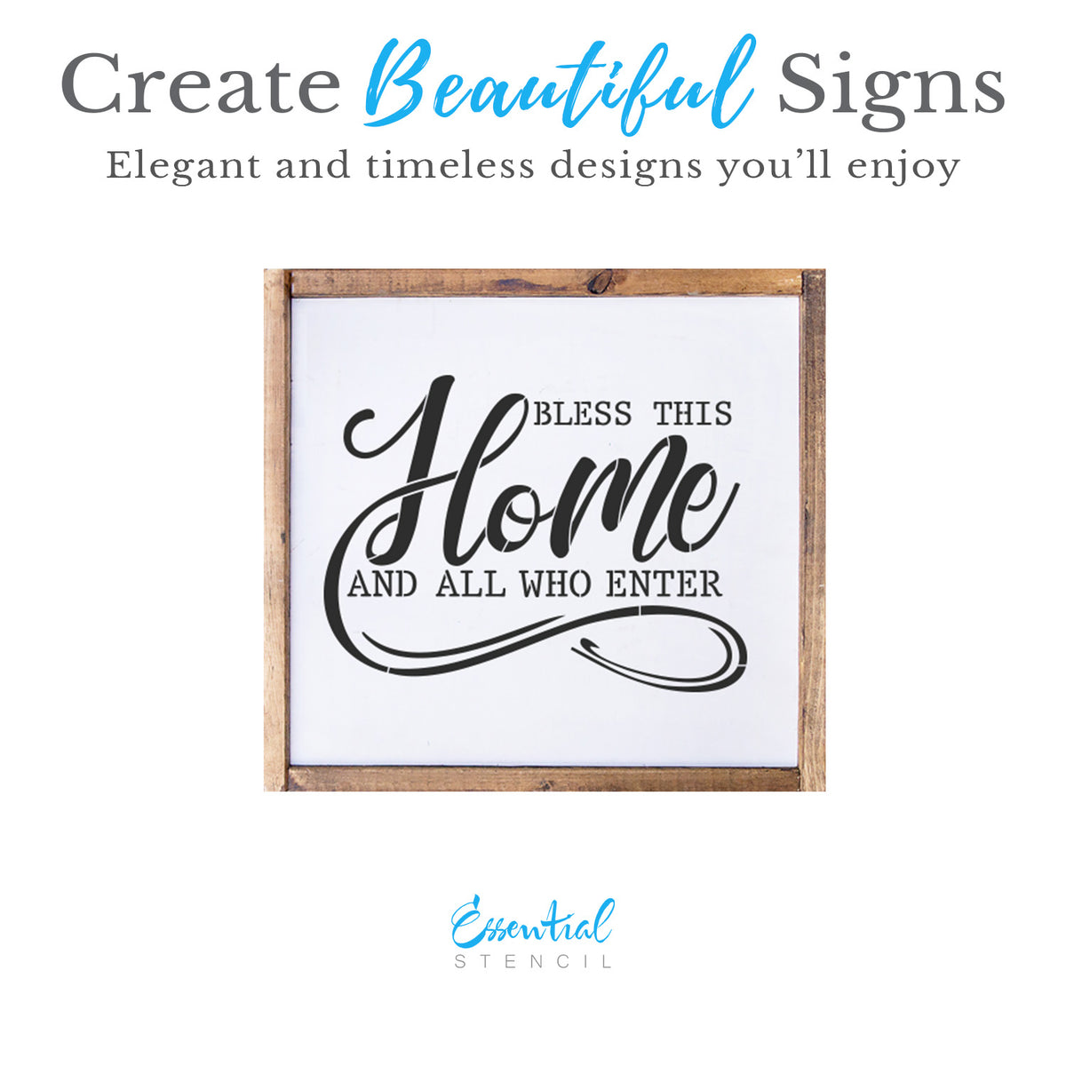 Bless this Home 12x12 1pc-Scripture-Essential Stencil
