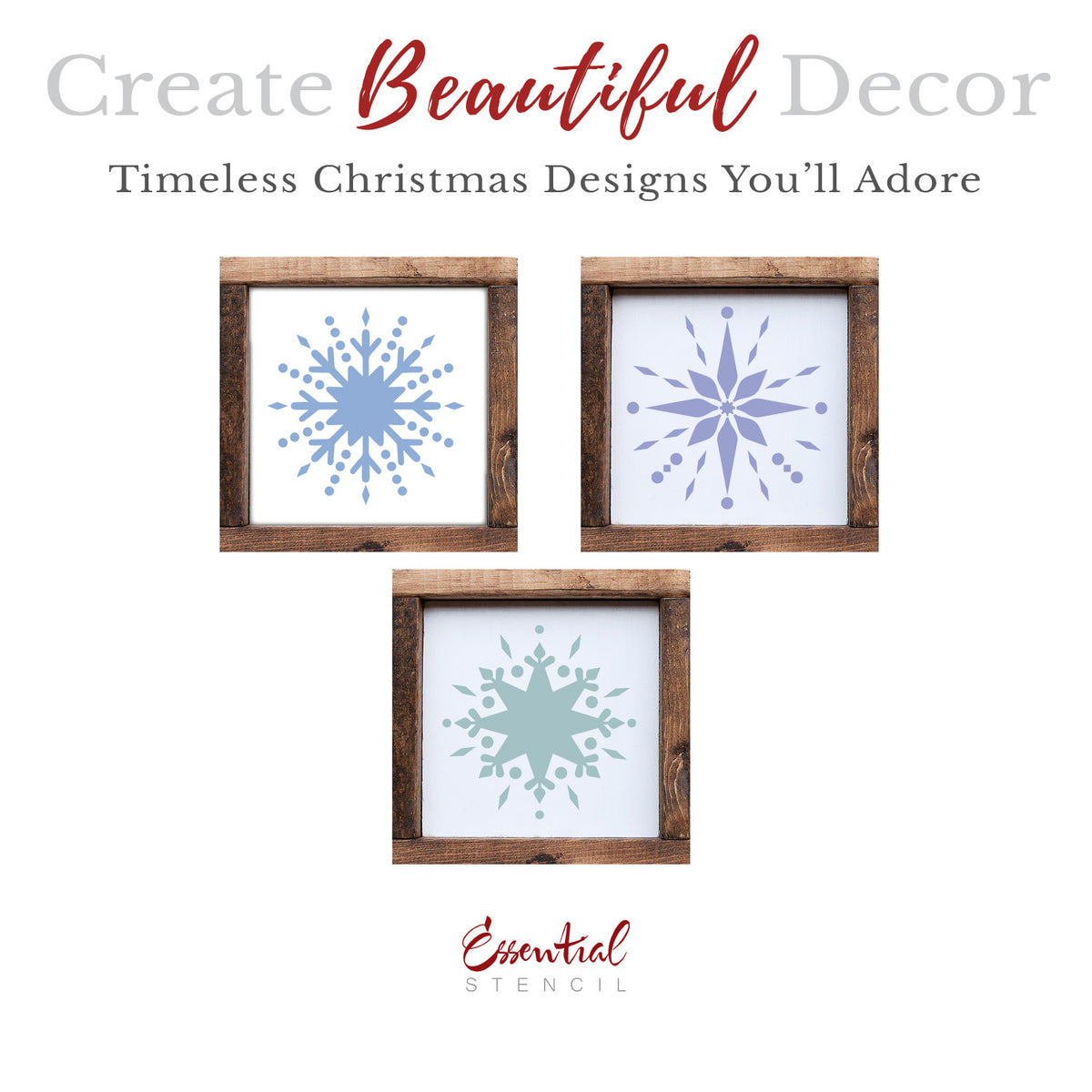 Snowflakes Mini Sign Stencils (3 Pack)-Christmas-Essential Stencil
