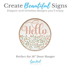 Floral Hello-Home-Essential Stencil