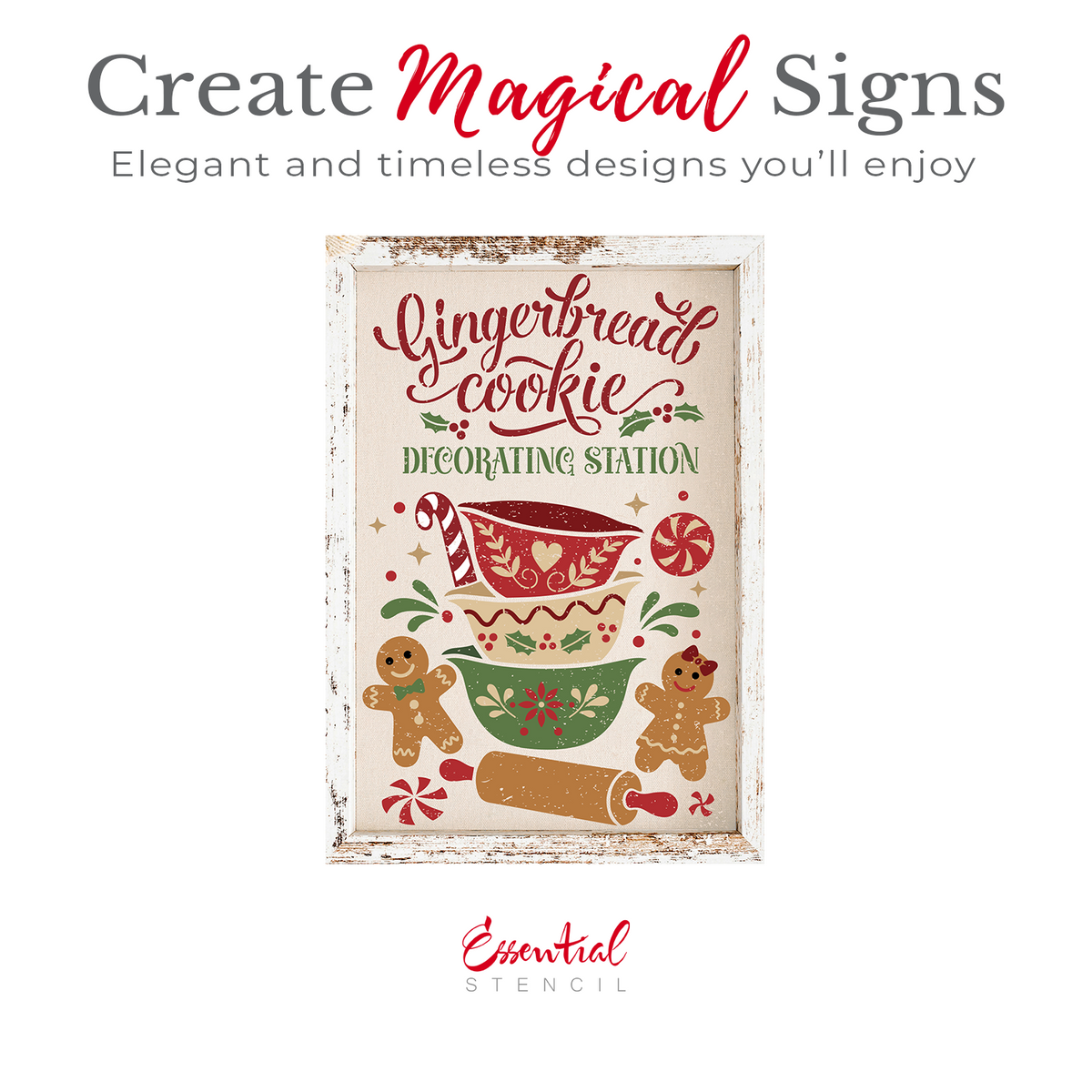 Gingerbread Cookie Decorating Station Stencil