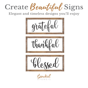 Grateful, Thankful, Blessed Mini Stencil Set (Free Gift $65+)-Fall-Essential Stencil