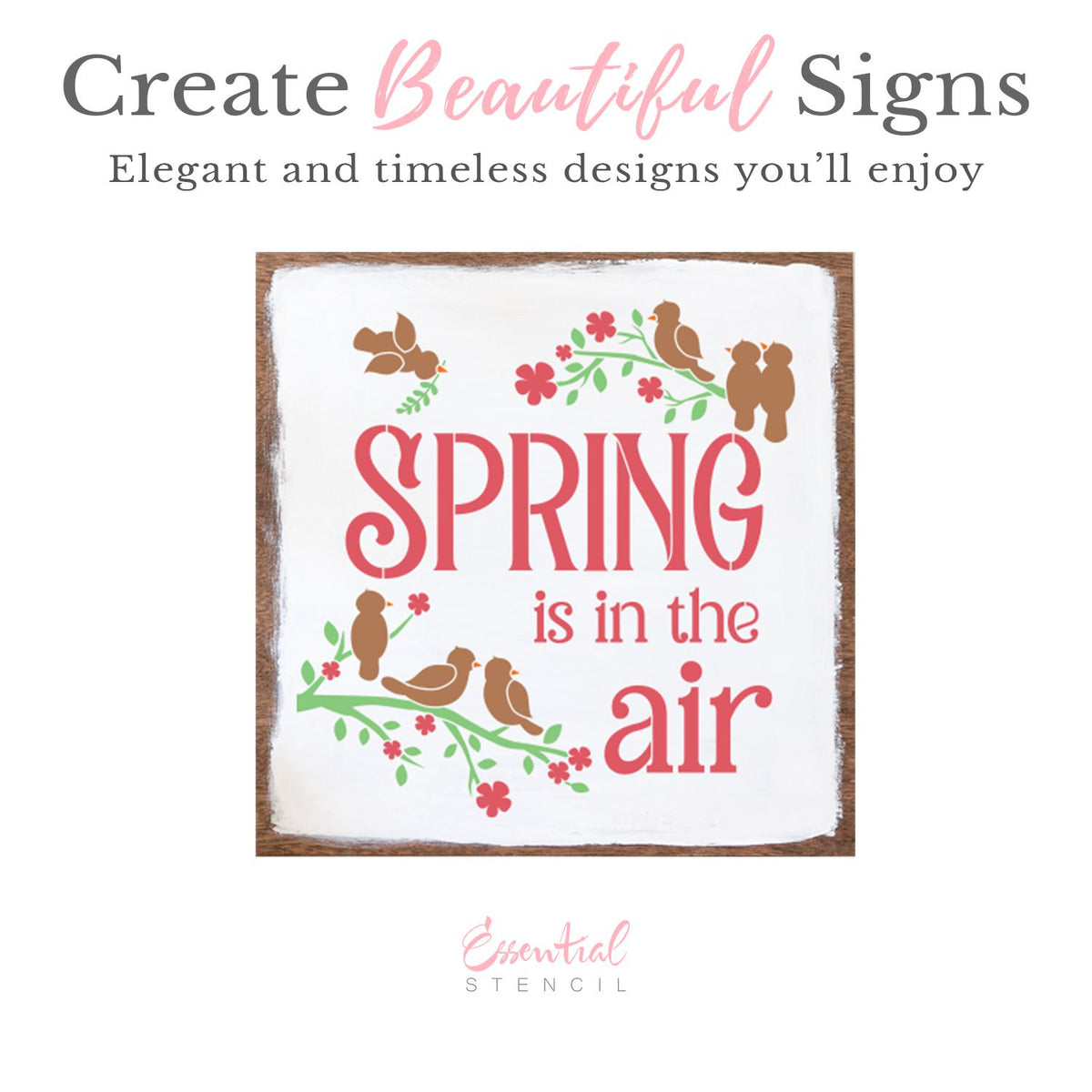 Spring is in the air Stencil 12x12-Spring-Essential Stencil