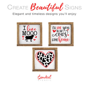 I Love Mooo Mini Sign Stencils (3 Pack)-Valentine-Essential Stencil
