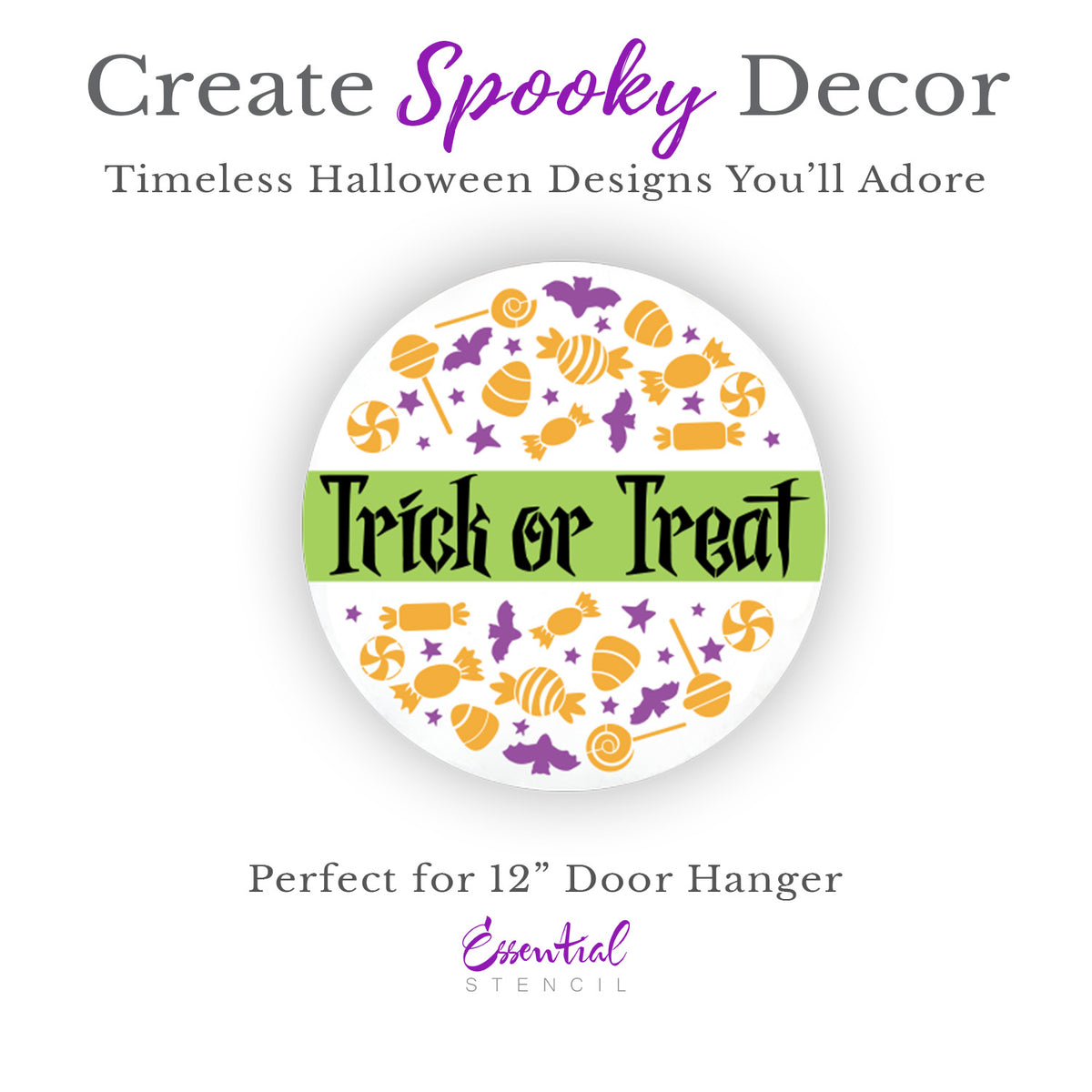 Trick or Treat Door Hanger Stencil-Halloween-Essential Stencil