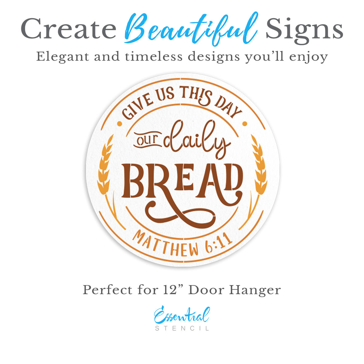 Matthew 6:11 12x12 1pc-Scripture-Essential Stencil