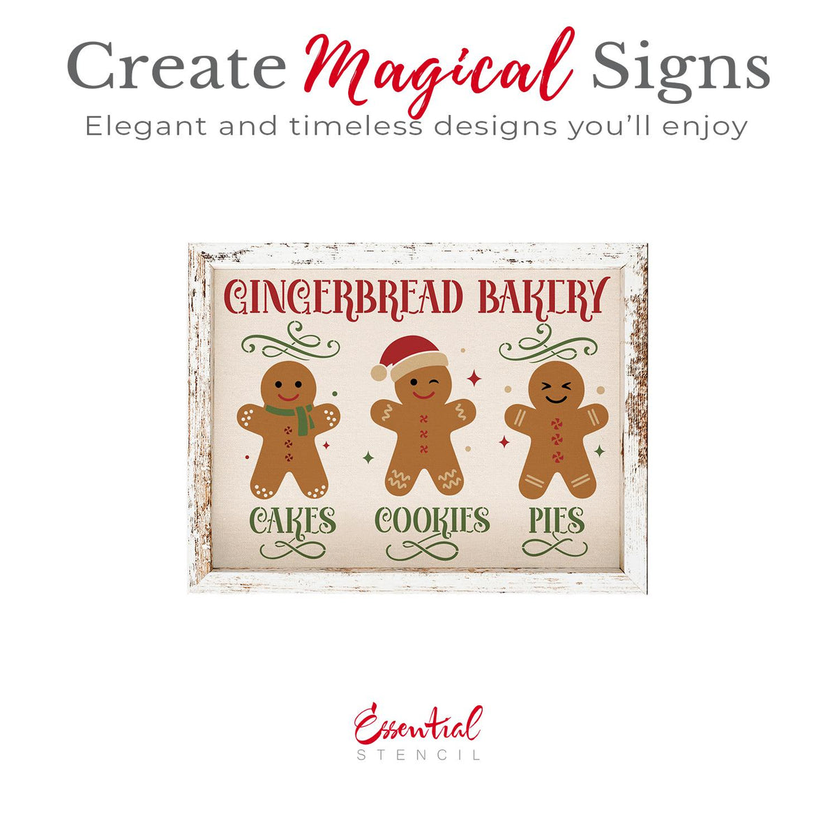 Gingerbread Bakery Stencil-Christmas-Essential Stencil
