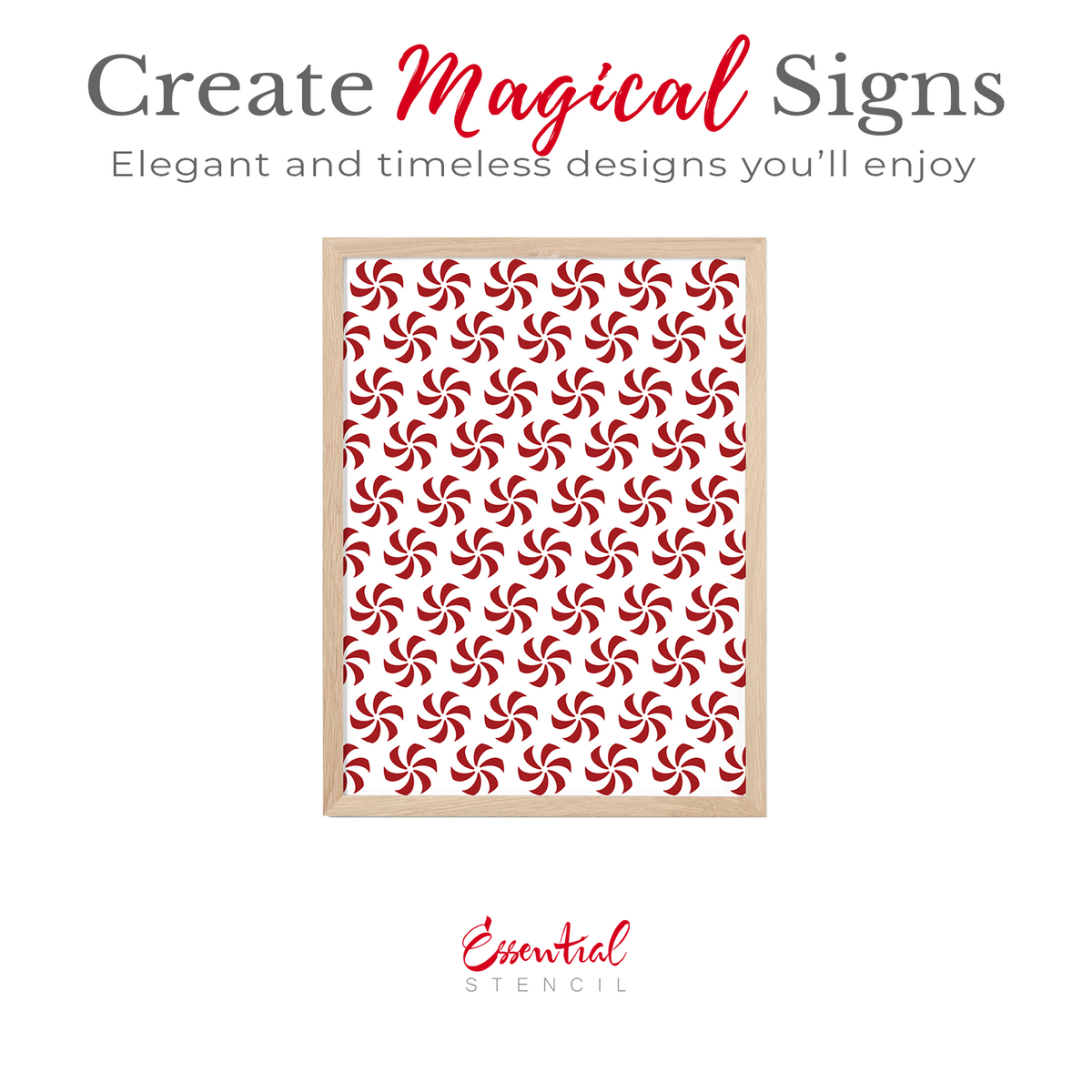 Peppermint Christmas Pattern Stencil