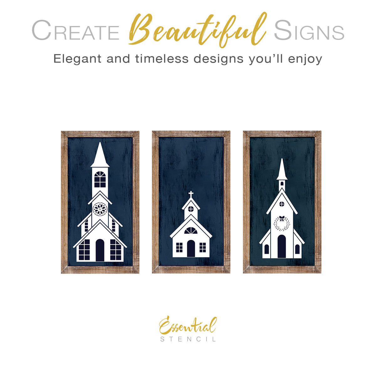 Christmas Churches Mini Layering Stencil Set-Christmas-Essential Stencil